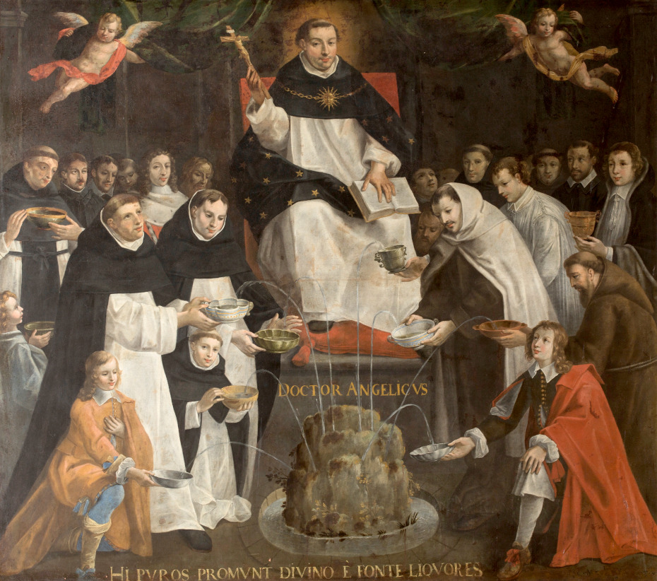 Peinture de saint Thomas d'Acquin, Fontaine de Sagesse par Antoine Nicolas