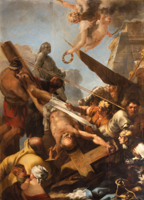 Peinture du crucifiement de saint Pierre par Sébastien Bourdon